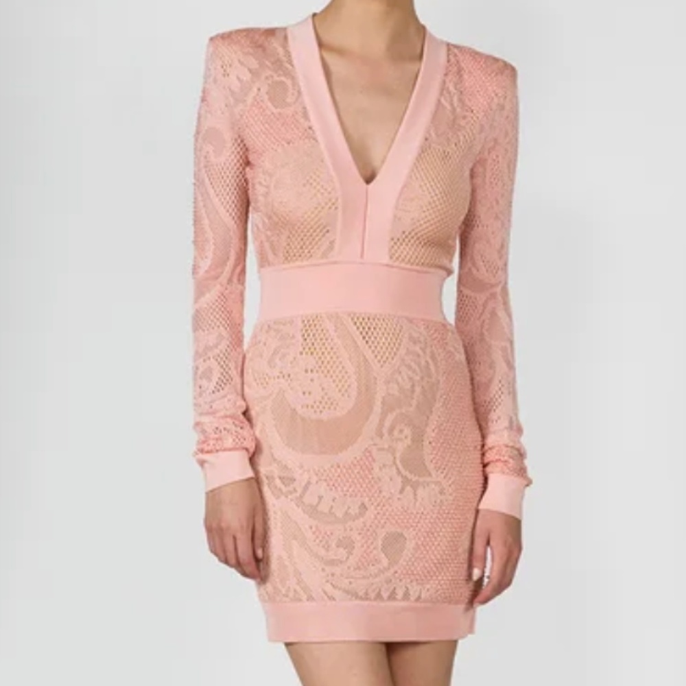 BALMAIN Plunged Mini Dress